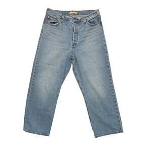 Levi’s Ribcage Ankle Straight Jeans Size 32 Button Fly High Rise Classic Denim